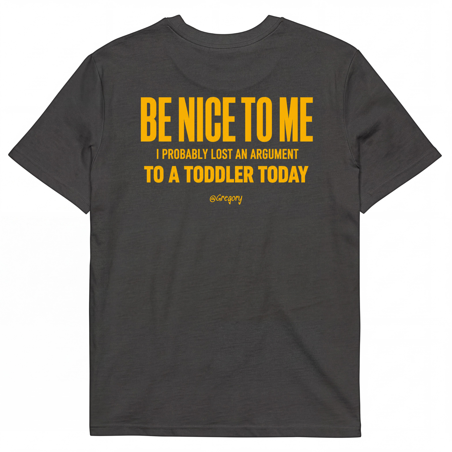 BE NICE TO ME I PROBABLY LOST AN ARGUMENT TO A TODDLER TODAY