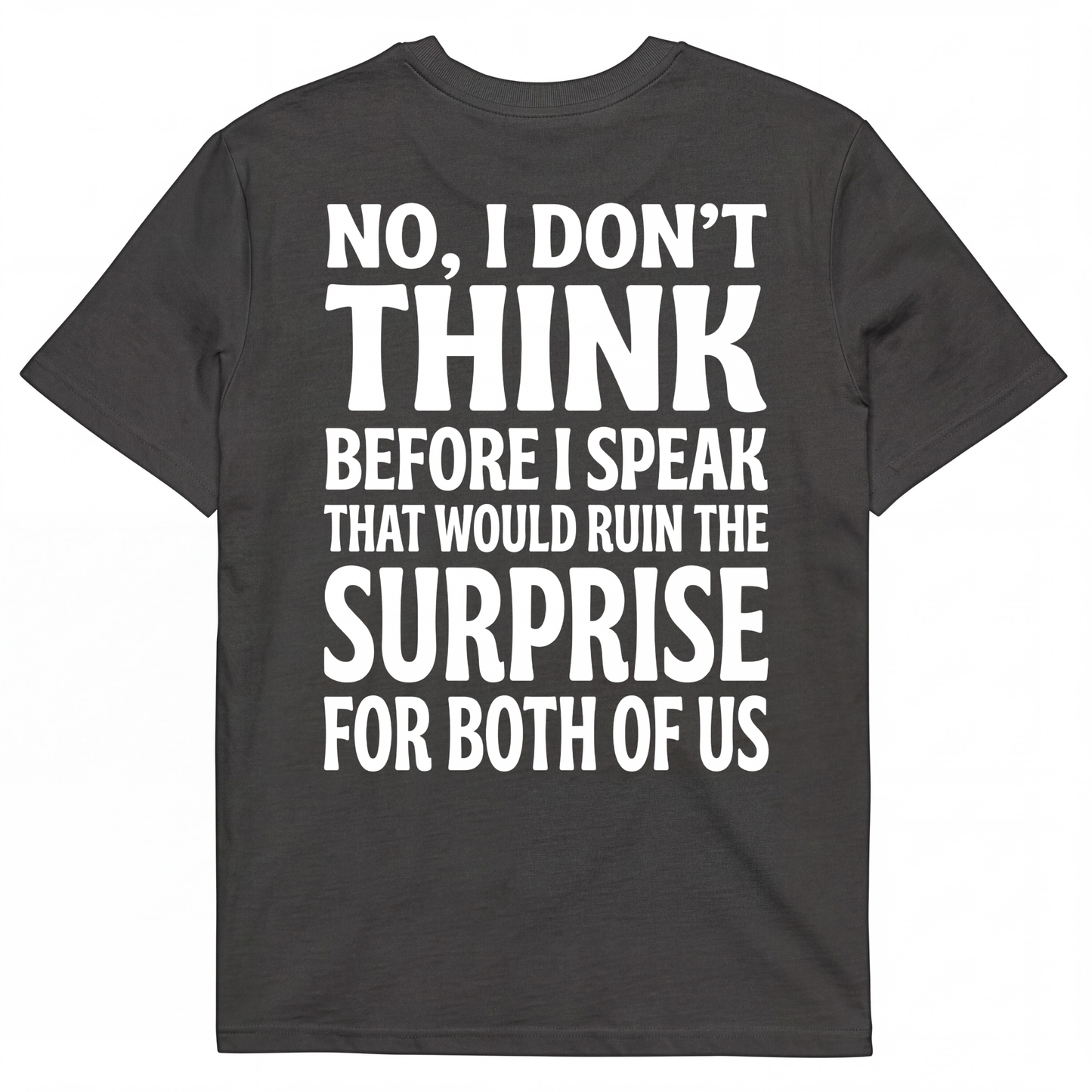 NO, I DON'T THINK BEFORE I SPEAK THAT WOULD RUIN THE SURPRISE FOR BOTH OF US